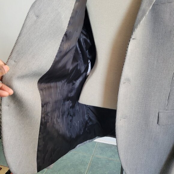 CLEARANCE - Zara Men’s Houndstooth Blazer Jacket Abstract Lining (Size: 38) - Picture 16 of 16